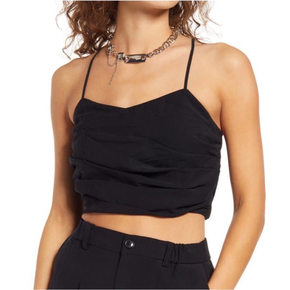 OPEN EDIT Pleated Crop Top - M
